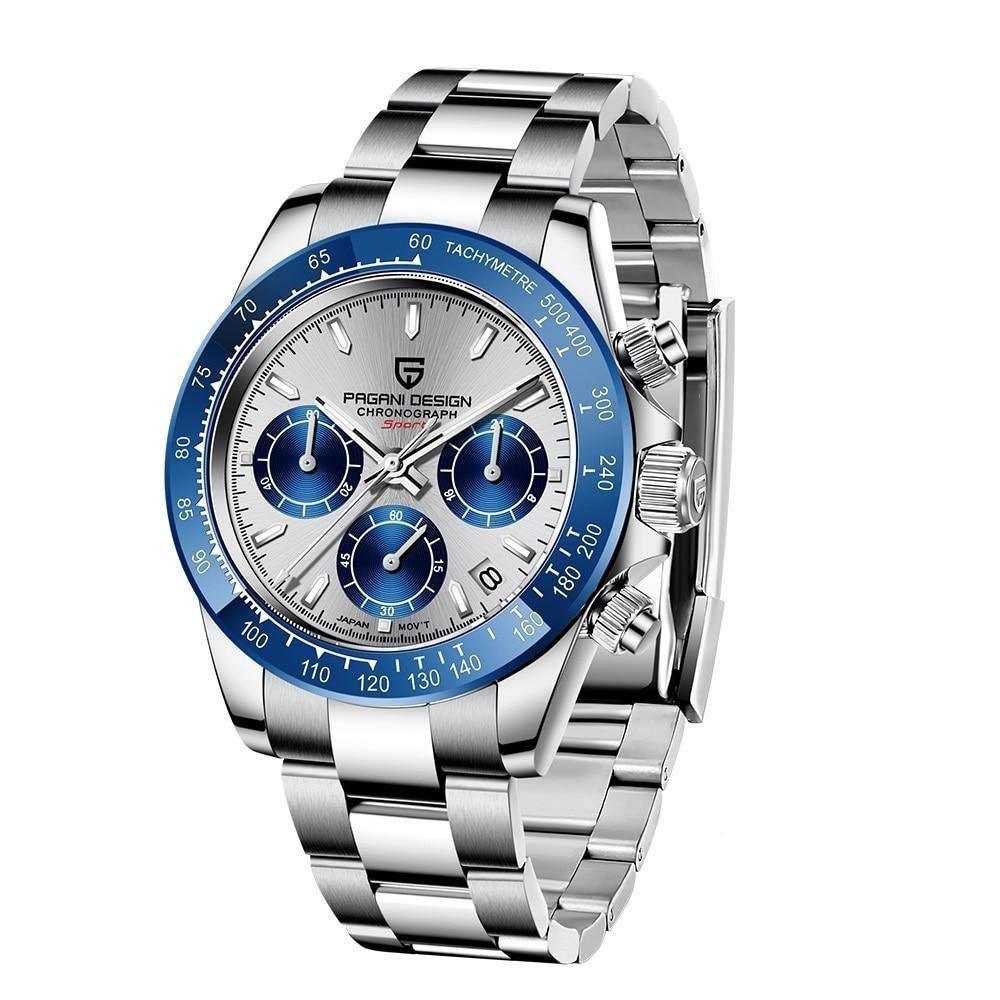 Pagani Design Daytona Homage Watches Pagani Design Silver Blue Oyster   - 34006768-silver-blue-china