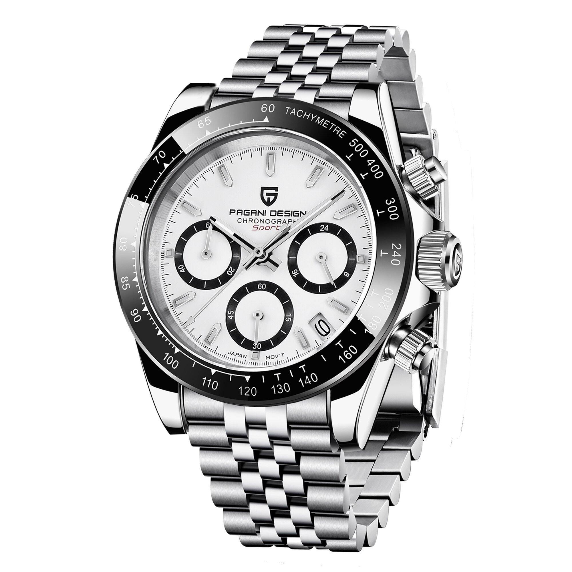 Pagani Design Daytona Homage Watches Pagani Design White Panda Jubilee   - 34006768-silver-white-5z-china