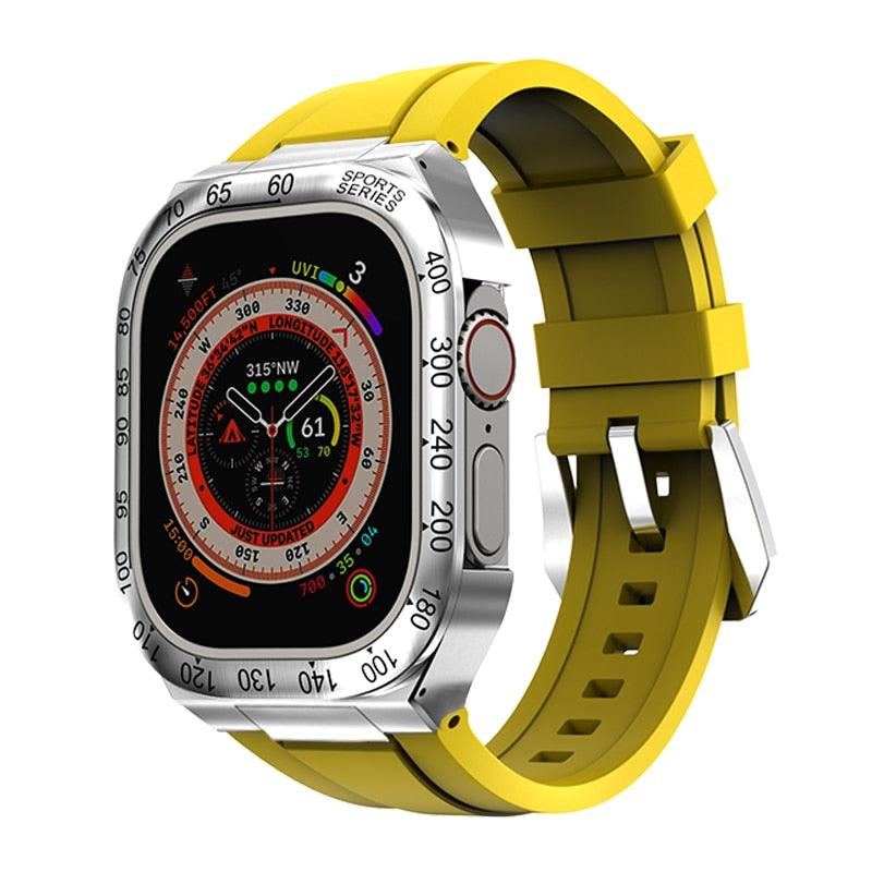 UA0049S Steel Luxury Cases For Apple Watch Ultra 49 Viva Timepiece silver yellow Ultra 49mm  - 3256805083658397-United States-silver yellow-Ultra 49mm