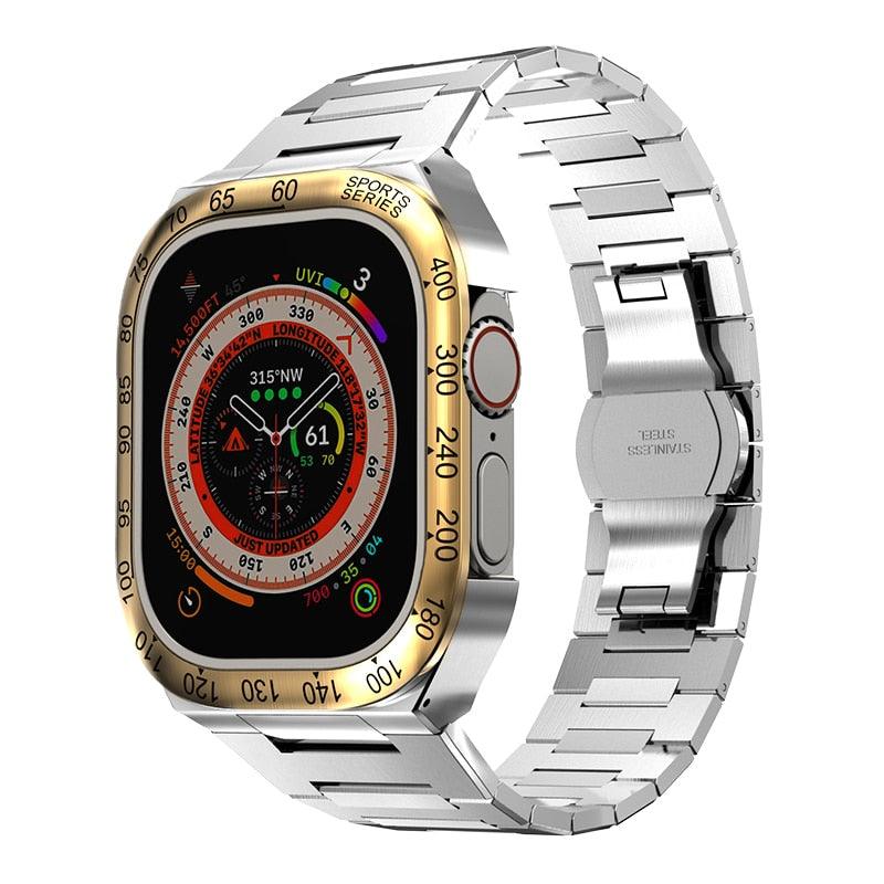 UA0049S Steel Luxury Cases For Apple Watch Ultra 49 metal gold silver Ultra 49mm - Viva Timepiece | Viva Timepiece