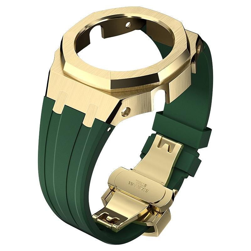 Casio G-Shock Gen 4 Casioak Metal Mod Kit For GMAS-2100 Viva Timepiece Gold Green For GMAS-2100  - 3256804523434862-China-Rubber-GGrG-FOR GMAS-2100