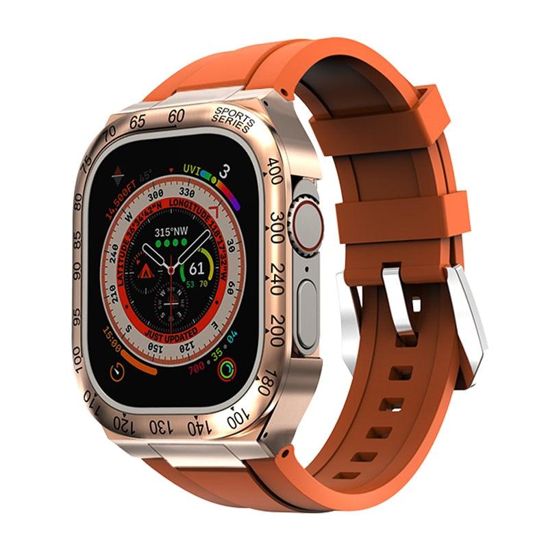 UA0049S Steel Luxury Cases For Apple Watch Ultra 49 Viva Timepiece rosegold orange Ultra 49mm  - 3256805083658397-United States-rosegold orange-Ultra 49mm