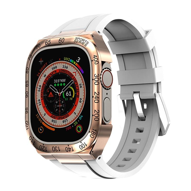 UA0049S Steel Luxury Cases For Apple Watch Ultra 49 Viva Timepiece rosegold white Ultra 49mm  - 3256805083658397-United States-rosegold white-Ultra 49mm