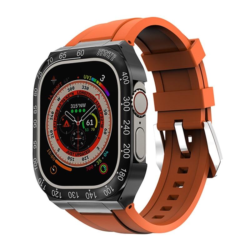 UA0049S Steel Luxury Cases For Apple Watch Ultra 49 Viva Timepiece black orange Ultra 49mm  - 3256805083658397-United States-black orange-Ultra 49mm