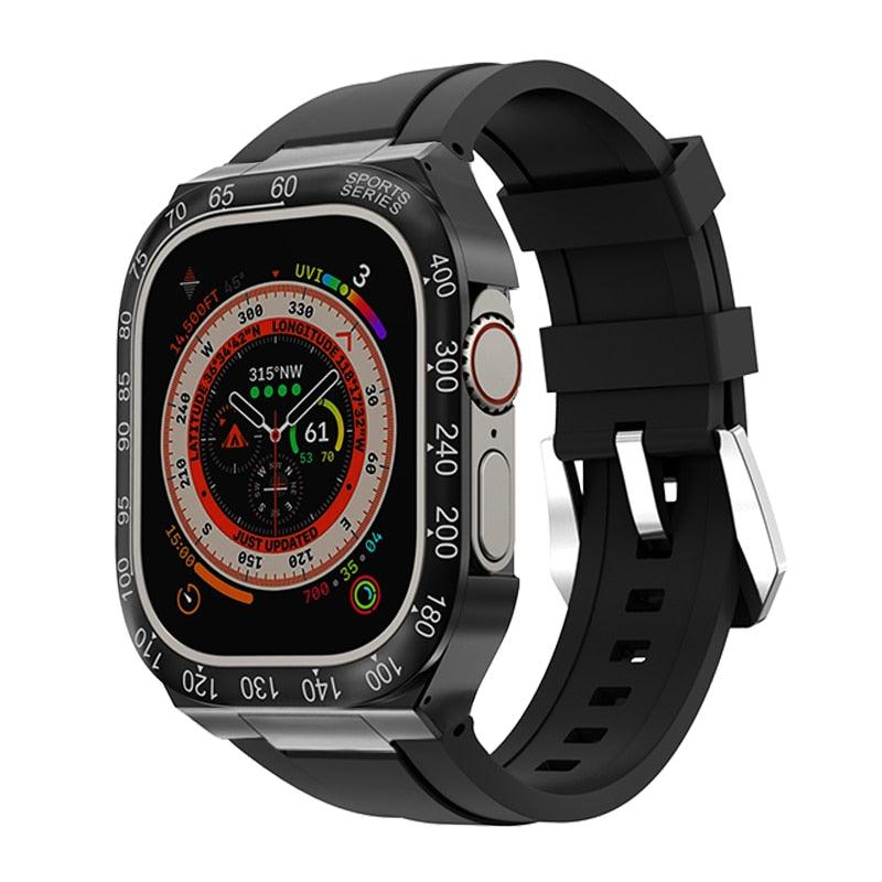 UA0049S Steel Luxury Cases For Apple Watch Ultra 49 black Ultra 49mm - Viva Timepiece | Viva Timepiece