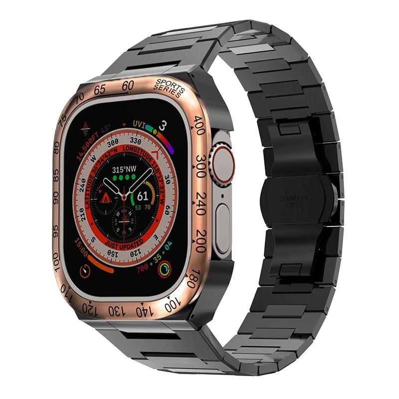 UA0049S Steel Luxury Cases For Apple Watch Ultra 49 metal rose gold black Ultra 49mm - Viva Timepiece | Viva Timepiece