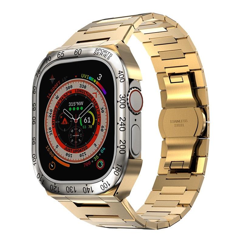 UA0049S Steel Luxury Cases For Apple Watch Ultra 49 metal silver gold Ultra 49mm - Viva Timepiece | Viva Timepiece