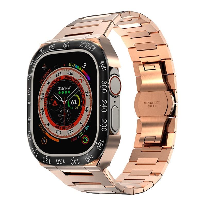 UA0049S Steel Luxury Cases For Apple Watch Ultra 49 metal black rose Ultra 49mm - Viva Timepiece | Viva Timepiece