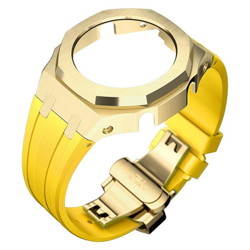 Casio G-Shock Gen 4 Casioak Metal Mod Kit For GMAS-2100 Viva Timepiece Gold Yellow For GMAS-2100  - 3256804523434862-China-Rubber-GYG-FOR GMAS-2100