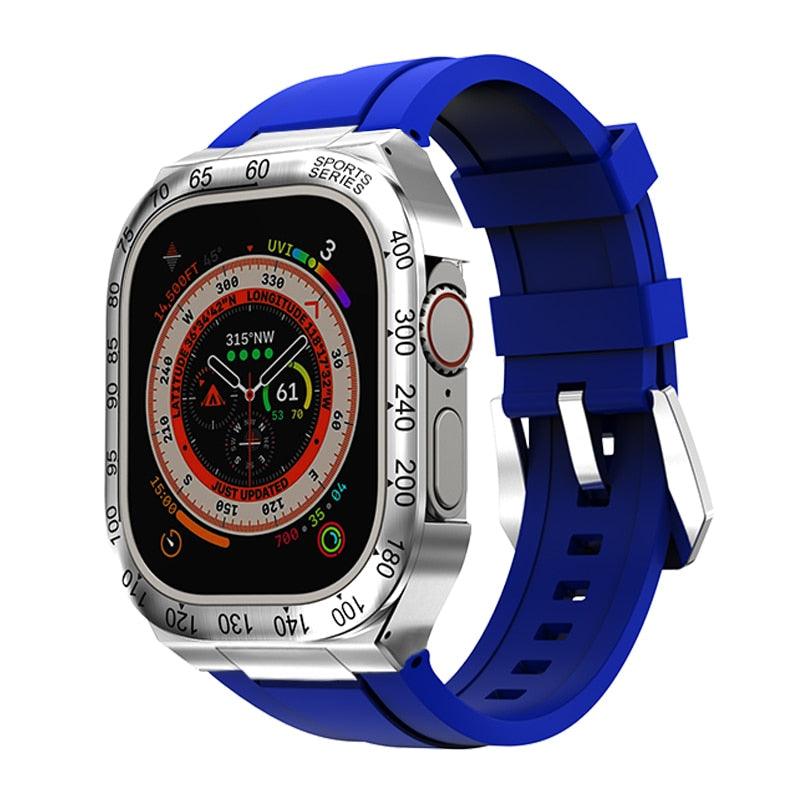 UA0049S Steel Luxury Cases For Apple Watch Ultra 49 Viva Timepiece silver blue Ultra 49mm  - 3256805083658397-United States-silver blue-Ultra 49mm