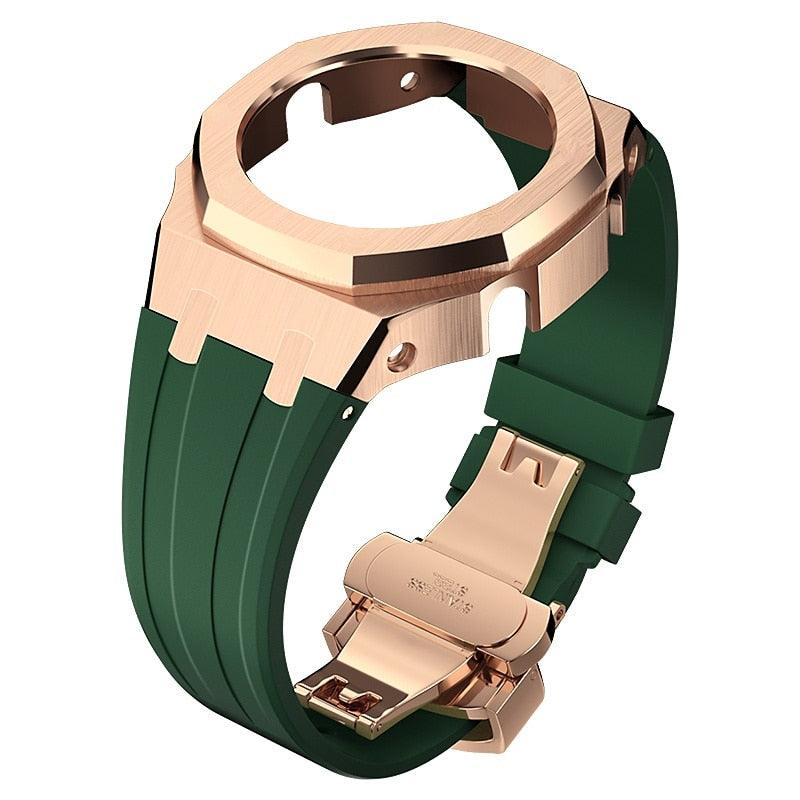 Casio G-Shock Gen 4 Casioak Metal Mod Kit For GMAS-2100 Viva Timepiece Rose Gold Green For GMAS-2100  - 3256804523434862-China-Rubber-RGGrRG-FOR GMAS-2100