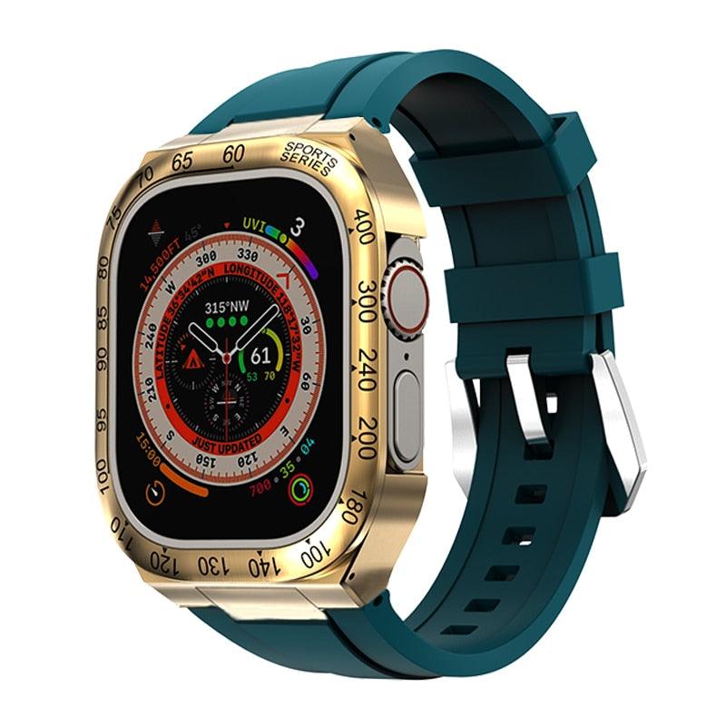 UA0049S Steel Luxury Cases For Apple Watch Ultra 49 Viva Timepiece gold deepgreen Ultra 49mm  - 3256805083658397-United States-gold deepgreen-Ultra 49mm