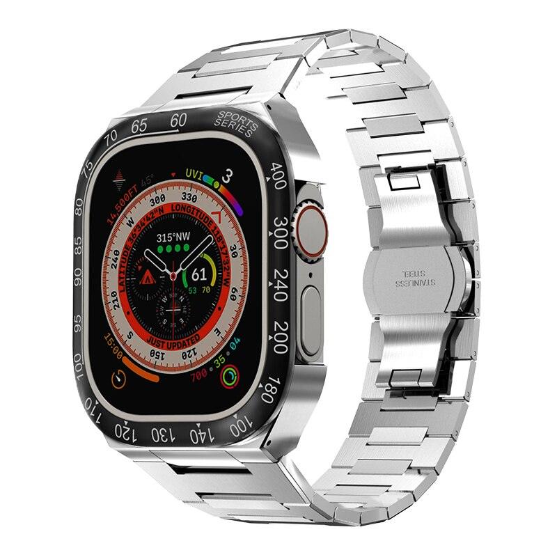 UA0049S Steel Luxury Cases For Apple Watch Ultra 49 Viva Timepiece metal black silver Ultra 49mm  - 3256805083658397-United States-metal bs-s-Ultra 49mm