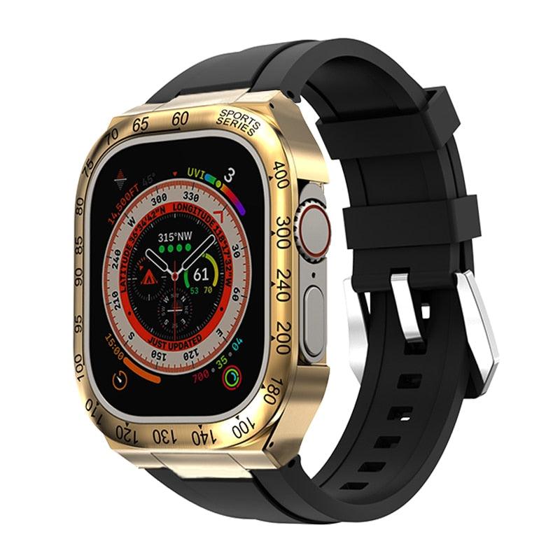 UA0049S Steel Luxury Cases For Apple Watch Ultra 49 Viva Timepiece gold black Ultra 49mm  - 3256805083658397-United States-gold black-Ultra 49mm