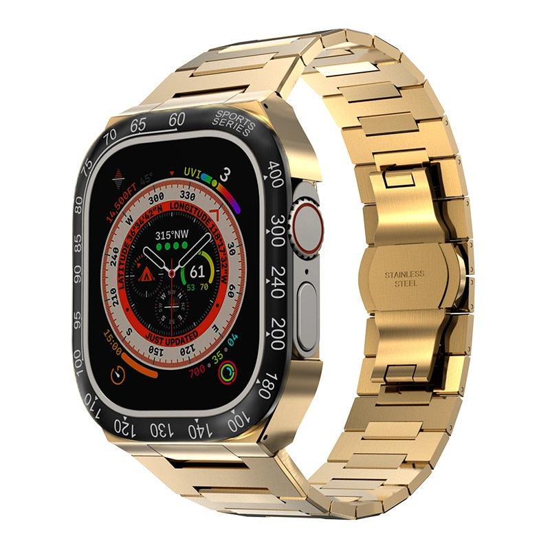 UA0049S Steel Luxury Cases For Apple Watch Ultra 49 metal black gold Ultra 49mm - Viva Timepiece | Viva Timepiece