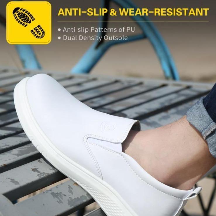 Yogi White Cushion Safety Steel Toe Shoes - Viva Timepiece | Viva Timepiece