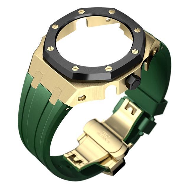 Casio G-Shock Casioak Metal Mod Kit For GA2100 GA2110 GA-B2100 Viva Timepiece Black Gold Green Rubber For GA2100 2110  - 50657005-china-bgold-gr-for-ga2100-2110