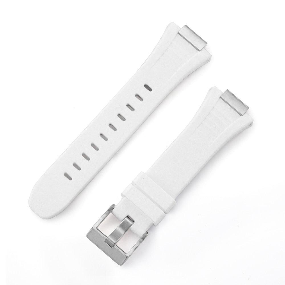 Replacement Watch Band For The Manuel Apple Watch Cases Viva Timepiece white silver strap 45mm  - 3256803529697008-China-white silver strap-45mm