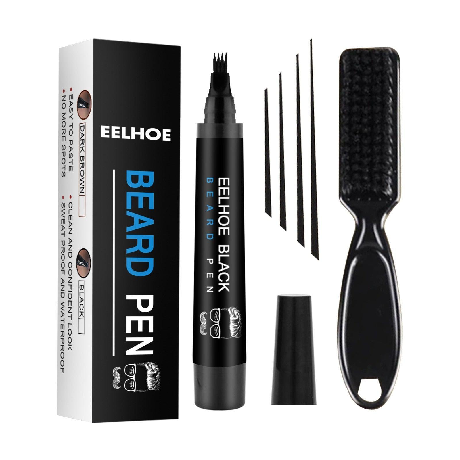 Waterproof Beard Filling Pen Kit for Men EELHOE Black   - 3256804044347199-Black